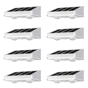 Solar Fence Lights, 8 Pack Solars Deck Light, Warm White Color, Outdoor Bulb Waterproof Led IP65, Power Patio Lamp with