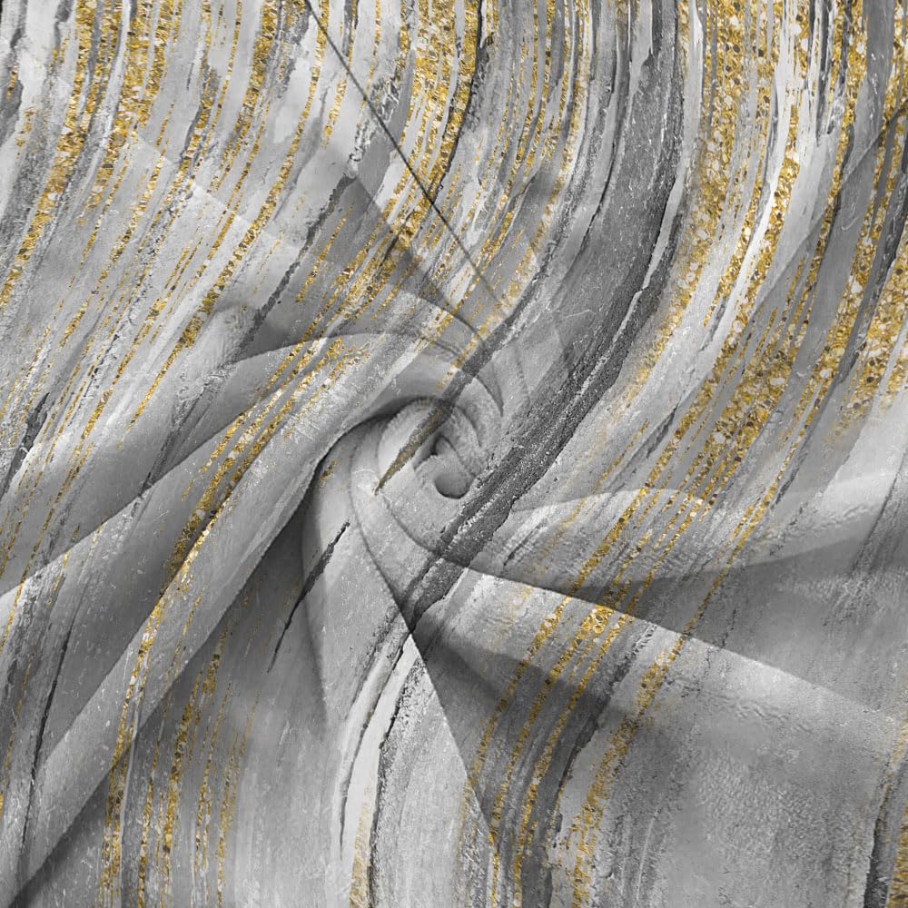 Gray Gold Throw Blanket, Grey Abstract Texture Soft Fleece Blankets for Couch Sofa Bedroom, Morden Blanket for Women
