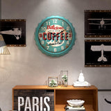 Menterry Bottle Cap Design Iron Retro Wall Clock, 13 inch Vintage Style