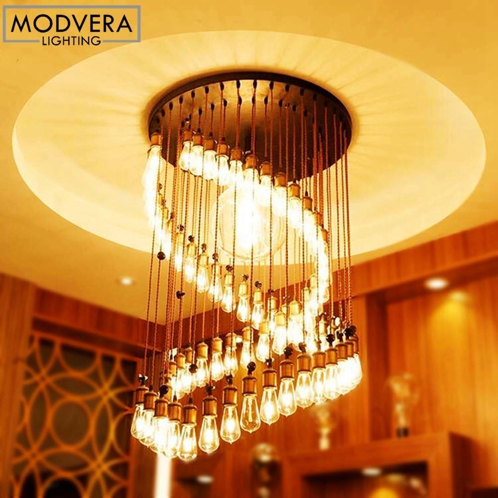 E26 LED Light Bulb 4W,Equivalent 40W,E26 Tubular Light Bulb Non Dimmable 2700K Warm White,Antique Clear Edison