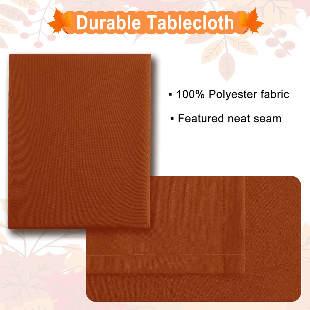Fall Tablecloth for Rectangle Tables, Rust, 54 x 120 Inch, 1 Pack