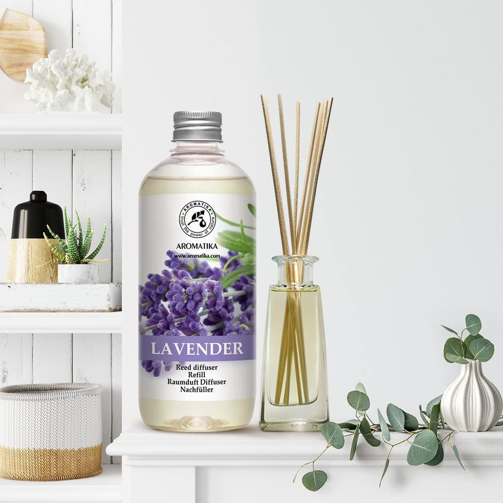 Lavender Reed Diffuser Refill 17 Fl Oz - 500ml - Lavanda Refill - Wardrobe Freshener - Home Fragrance Oil - Air - Set of 17