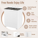 Portable Washing Machine, Twin Tub 28 Lbs Capacity Laundry, Mini Compact Washer and Spin Dryer Combo with Spin Cycle