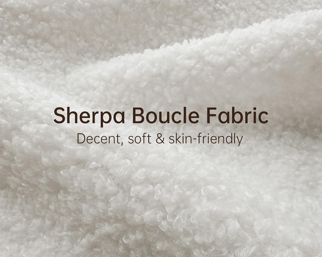 Morden Fort Modern Cloud Couch - 3 Seater Sherpa Boucle Sofa with Wood Legs