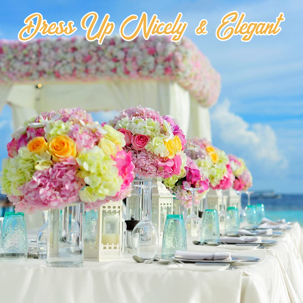 6 Pack Ivory Tablecloths 90x132 Inch for 6ft Rectangle Tables