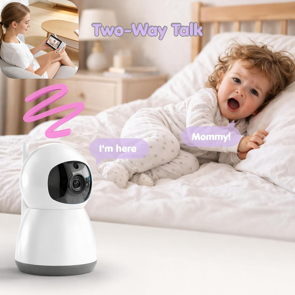 5" 720P HD Video Baby Monitor with Camera and Audio, No WiFi, No App