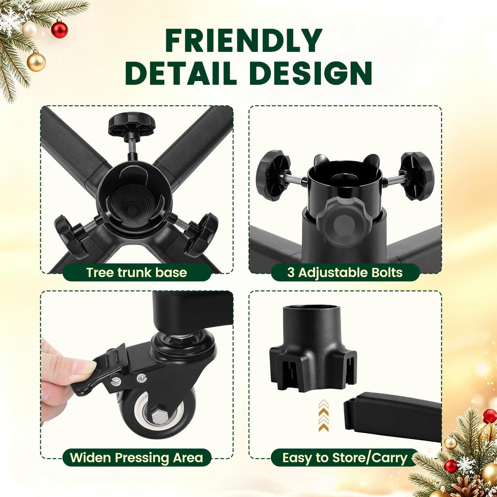 Rolling Christmas Tree Stand with Wheels for Up to 9 FT Artificial Trees