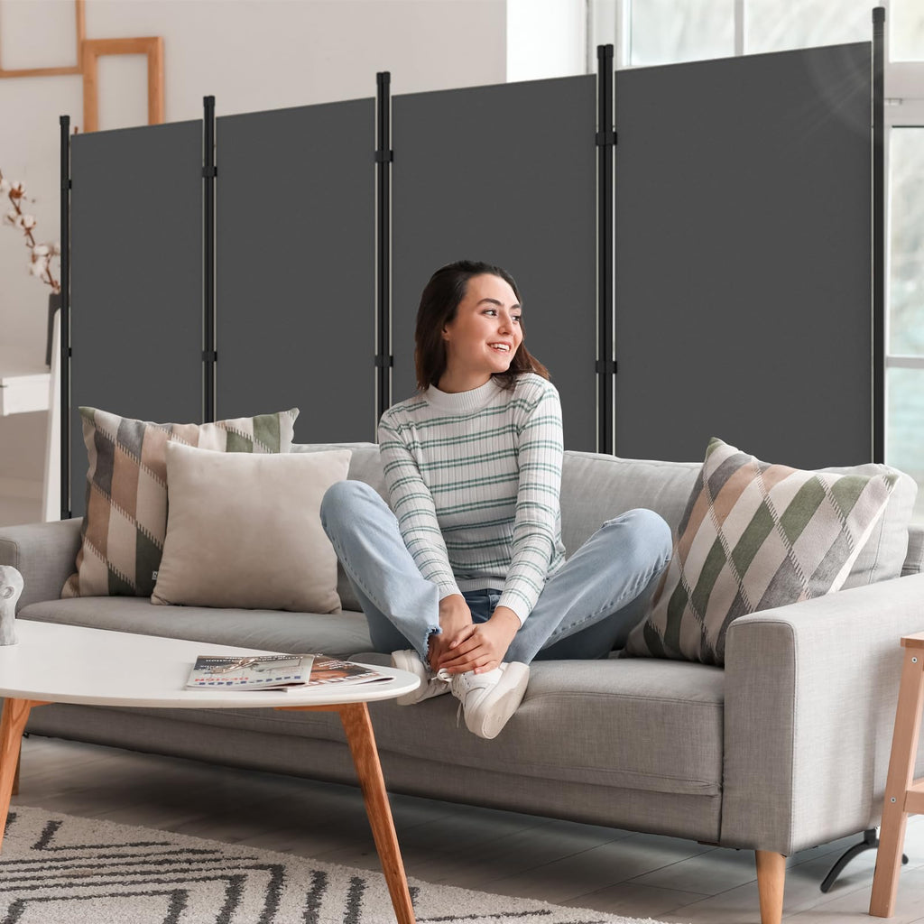 Room Divider, 6FT Tall Folding Partition Room Dividers 4 Panel, Portable and Freestanding Room Divider Screen Wall