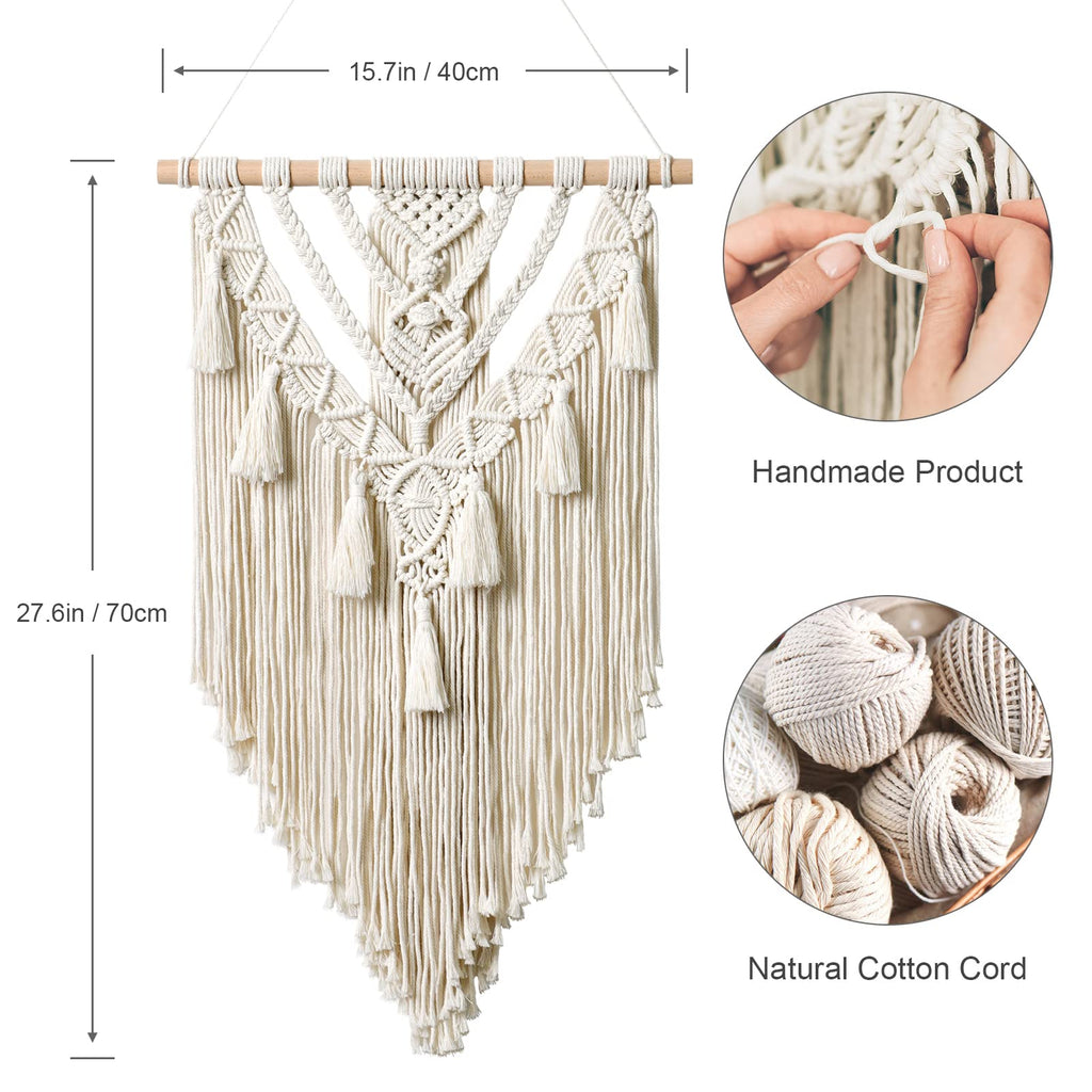 Macrame Wall Hanging Boho Geometric Woven Tapestry Wall Decor