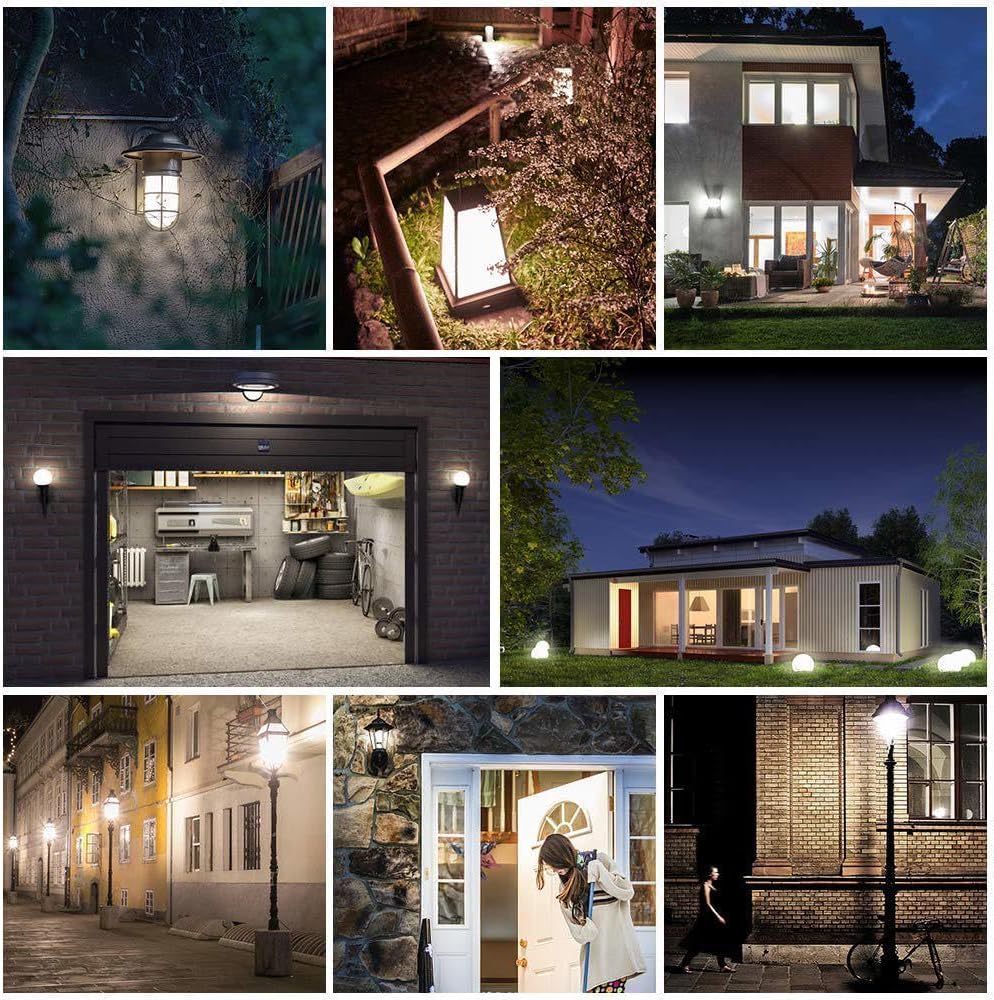 Energetic 4-Pack Dusk to Dawn LED Outdoor Light Bulb, 60 Watt Equivalent(6W), 800LM, Daylight 5000K, E26 Base