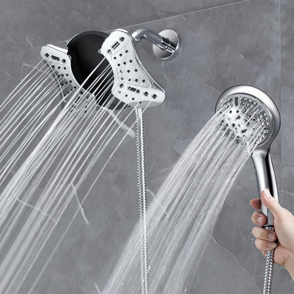2.5GPM Shower Head with Handheld Spray Combo: 2 in 1 Rainfall Shower Heads high pressure & Handheld Shower Head