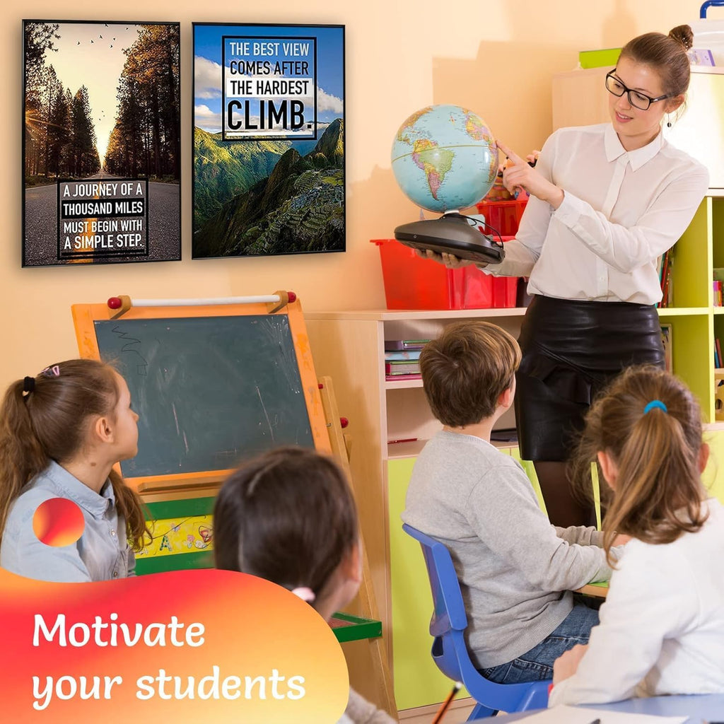 Throwbacktraits Canvas Motivational Wall Art - Set of 6 Inspirational Prints with Uplifting Phrases & Vibrant Images