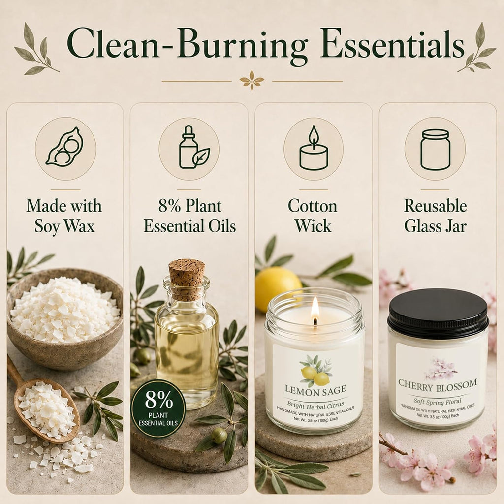 21 oz Scented Candles Set, 6 Pack Soy Candles - Set of 6