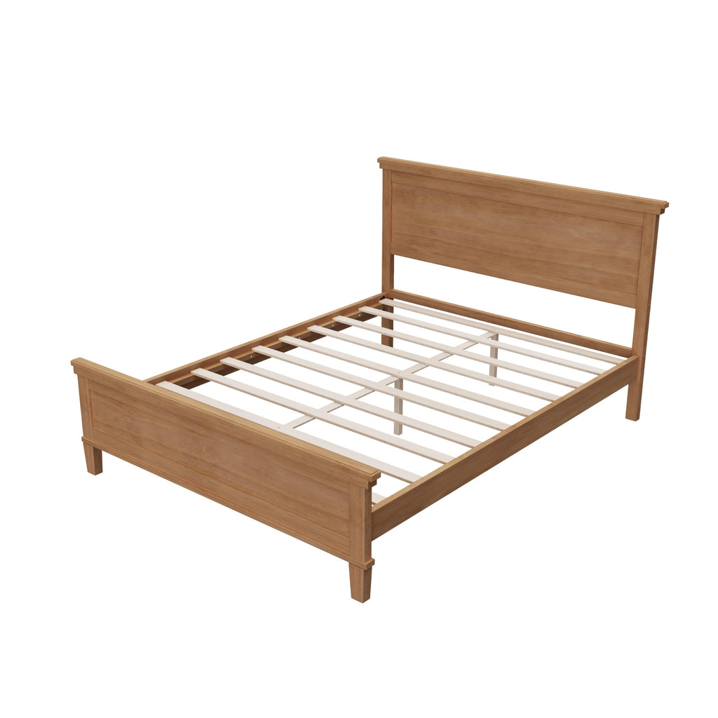 Vintage Wood Bed Frame with Headboard, Seadrift