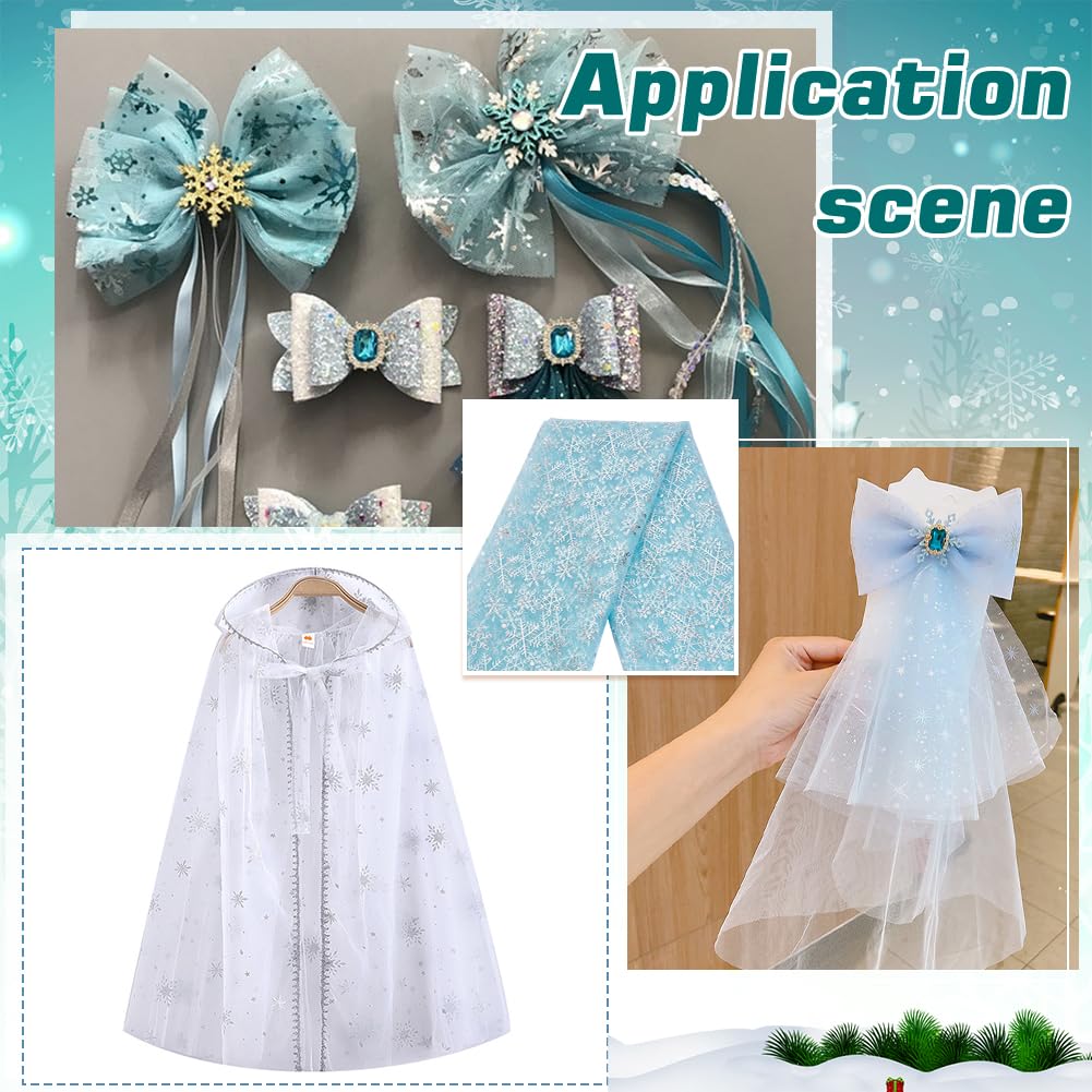 63 Inch Wide Silver Foil Mesh Tulle Fabric - 1 Yard, Sheer Aqua Nylon for Tutu Skirts, Wedding Decor, Tablecloths