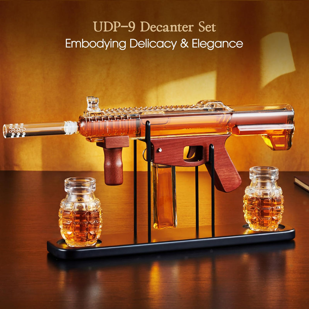 Cool Whiskey Decanter Gift Set with 2 Grenade Glass