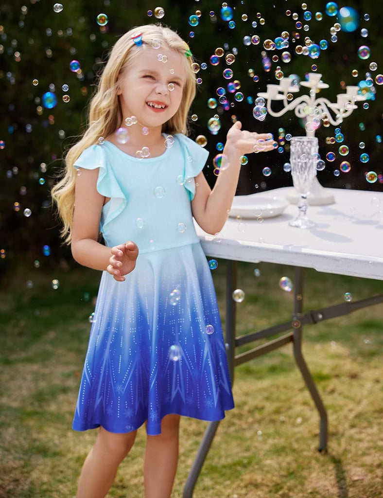 Girls Unicorn Mermaid Twirly Casual Dress for Kids