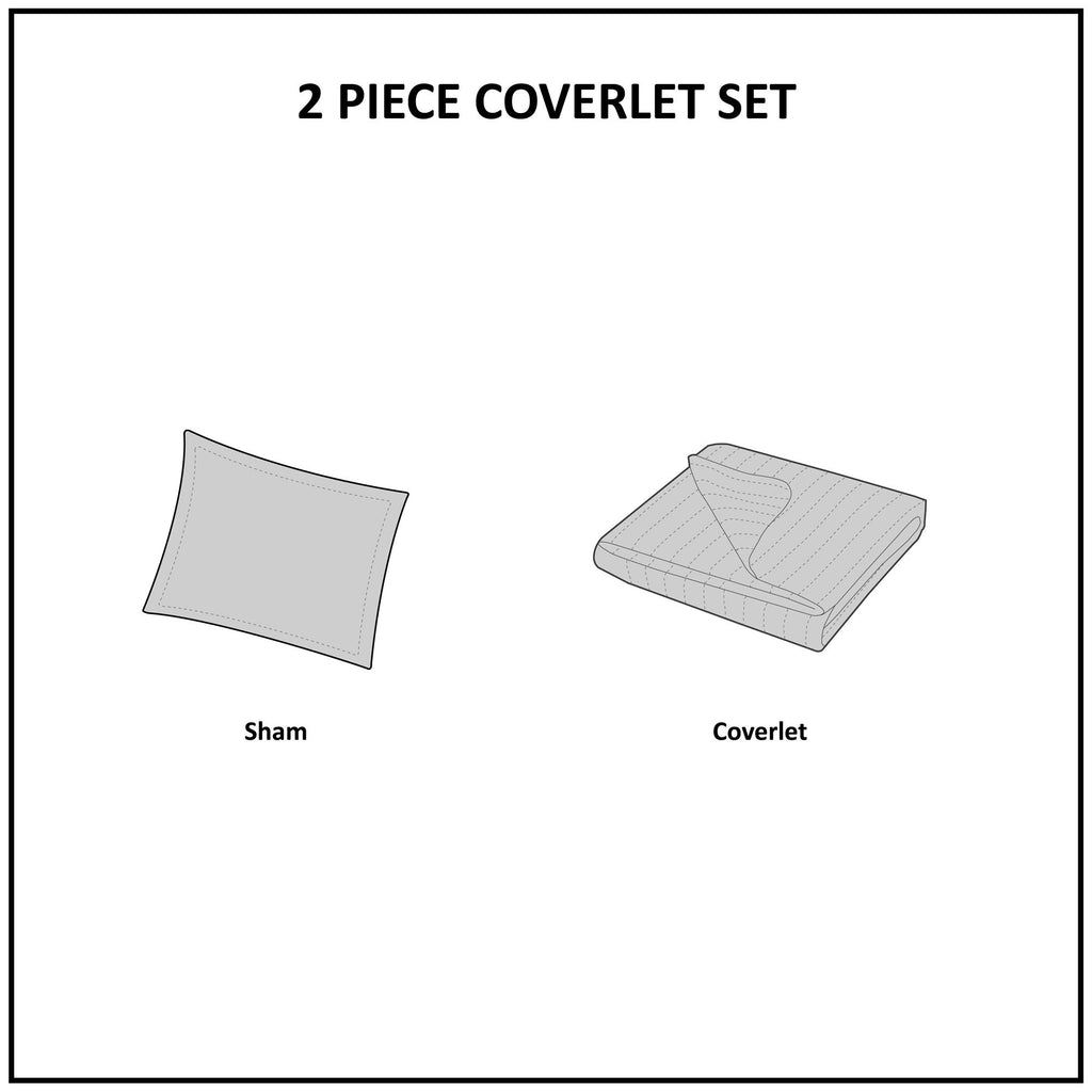 Chenille Tufted Off-White Twin Cotton Quilt Set, 2pc