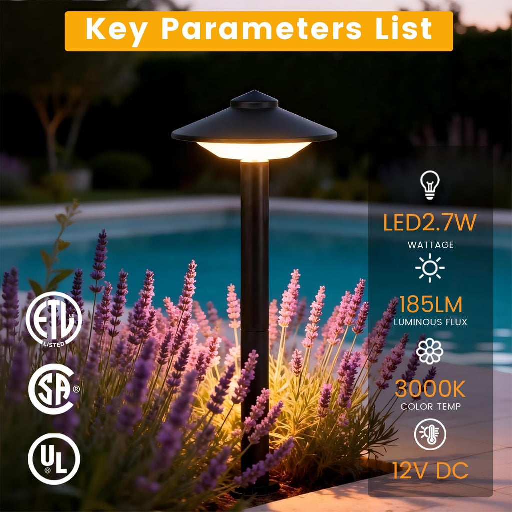 6 Pack Low Voltage Pathway Lights LED Garden Lights Warm White