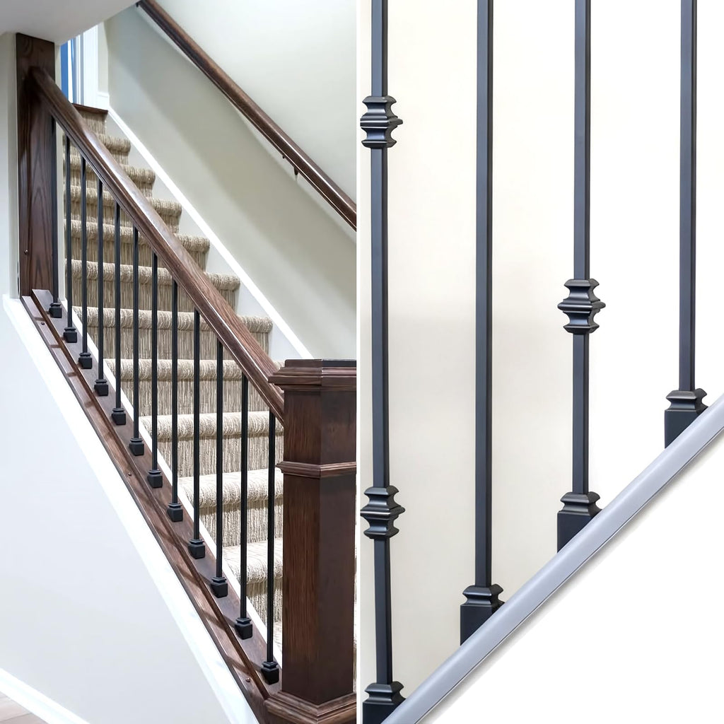 10-Pack Baluster Connectors with Angled Shoes Adjustable Height and Angle Connectors for 1/2'' Square Balusters for