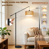 【Upgraded】Arc Dimmable Floor Lamps with Adjustable Swing Arm, 1100 Lumens Bulb Included