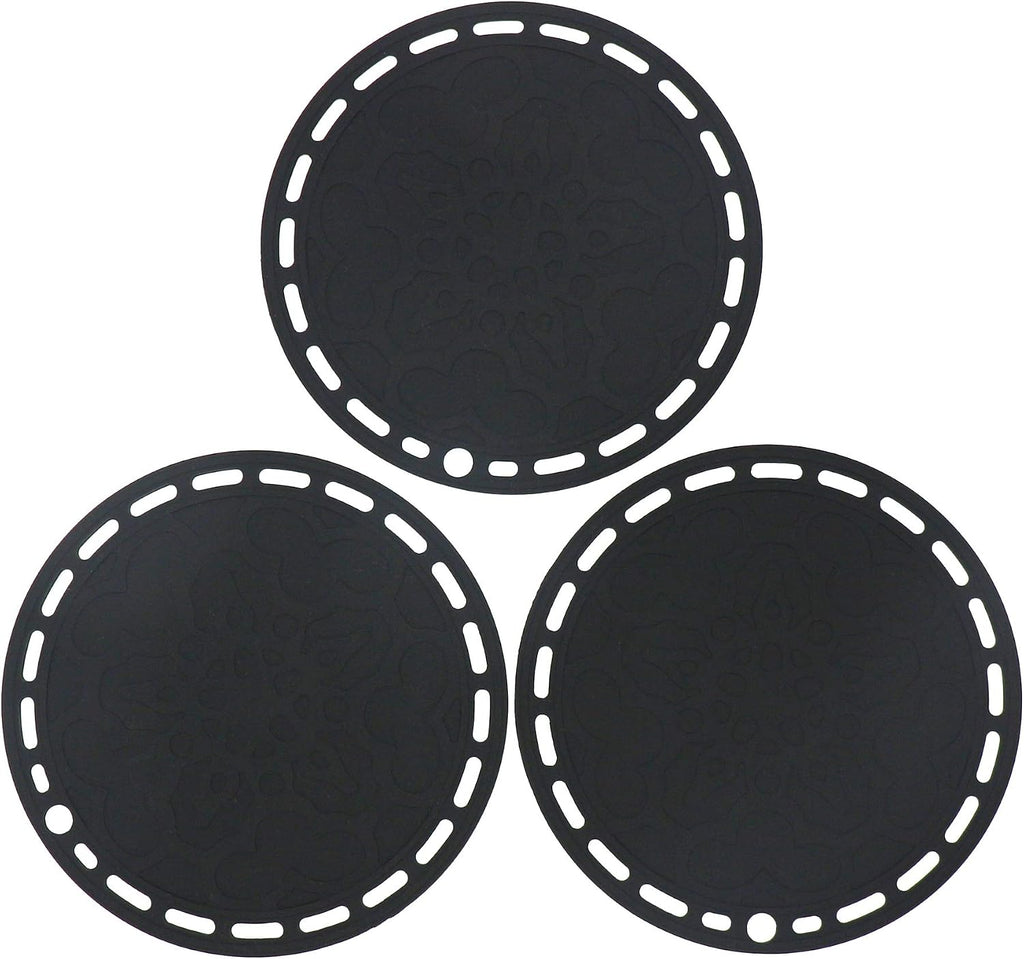 Silicone Trivet Mat Big Round Silicone Pot Holder Hot Pads and Trivets for Hot Dishes and Hot Pots, Hot Mats - Set of 3