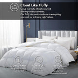 Luxurious White Solid Heavy Weight, Twin Goose Feathers Down Comforter for Winter Weather Duvet Inse