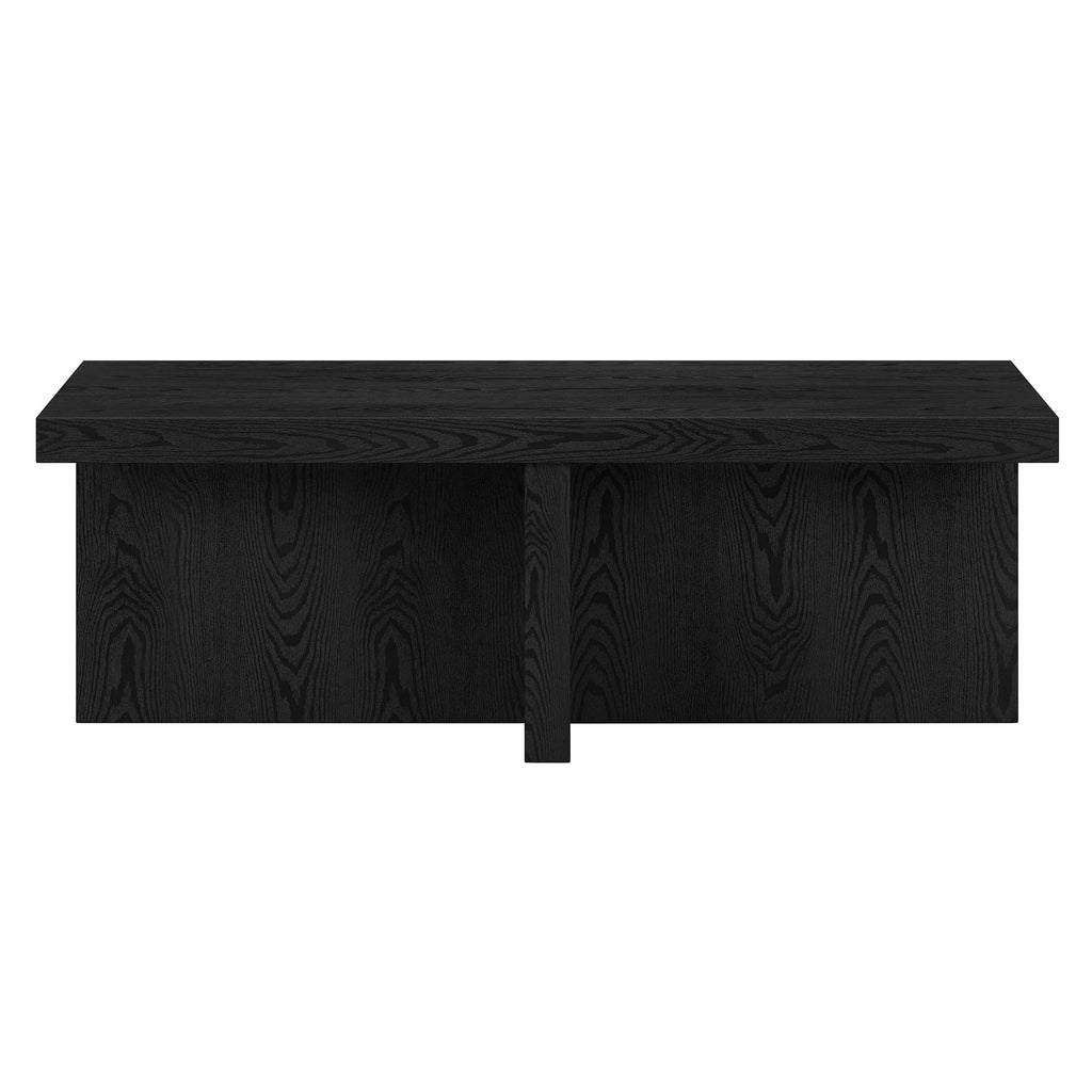 44" Scandinavian Coffee Table, Natural Black