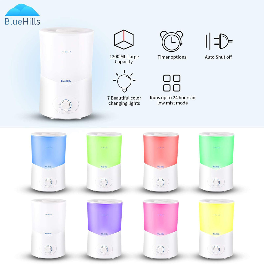 1000 ML Essential Oil Diffuser Premium Humidifier Large 1L White