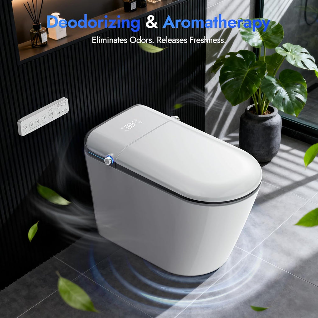 Elongated Smart Toilet With Bidet Built-in, Auto Open/Close Lid, Soft-Closed Heated Seat