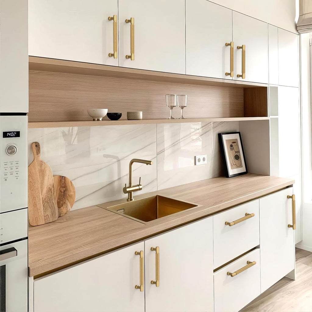 5 Pack Champagne Bronze Cabinet Pulls 5 Inch(128mm) Kitchen Cabinet Handles Cabinet Hardware for Drawer Pulls