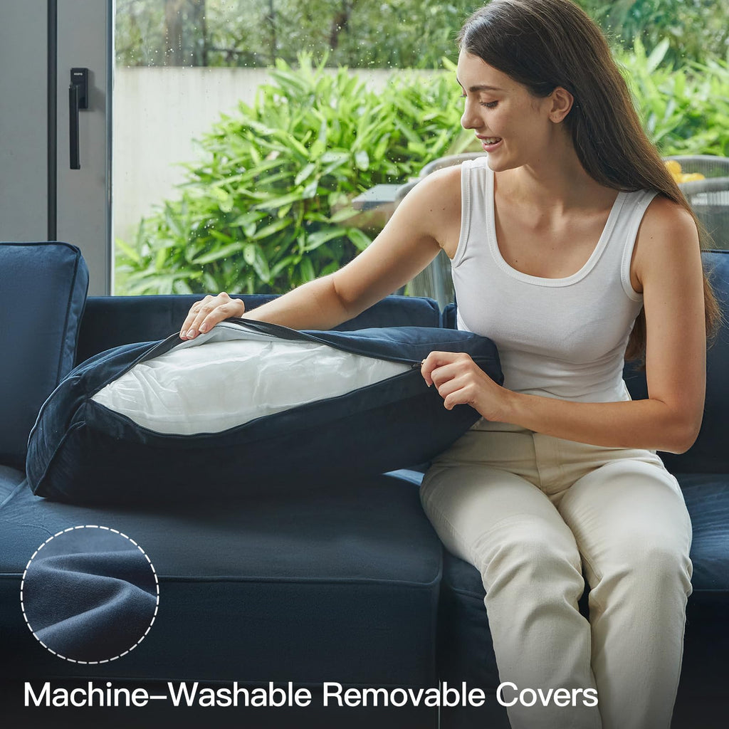 Modular Velvet Sectional Sofa with Chaise Lounge Sectional Sleeper Sofa with Storage Chaise Bed Couch Blue