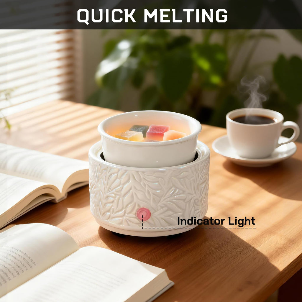 Ceramic Wax Melt Warmer for Scented Wax Electric Wax Burner-White