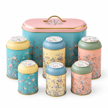 7 Pcs Bread Box Set Countertop and Canisters Sets for the Kitchen Ideal for Bread Basket Sugar Container Coffee