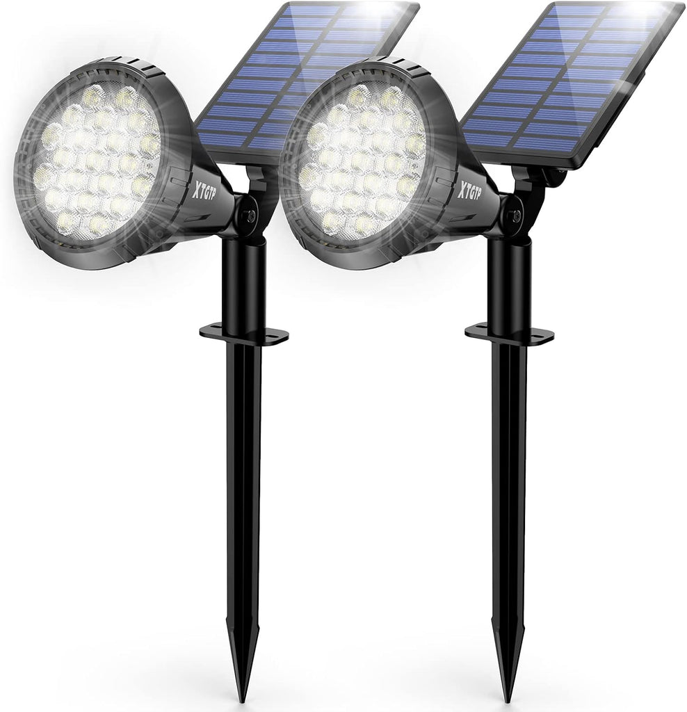 Solar Spot Lights Outdoor, 21 LEDs Solar Outdoor Lights Auto On/Off with 3 Modes, IP67 Waterproof Yard Spotlight