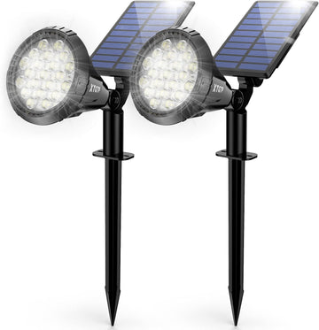 Spot Lights Outdoor, 21 LEDs Solar Outdoor Lights Auto On/Off with 3 Modes, IP67 Waterproof Yard Spotlight Landscape