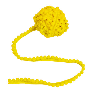 Pom Pom Trim, 3/8" Wide Ball Fringe (Yellow) - 18 Yards
