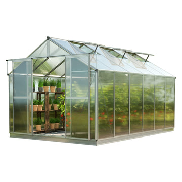 Topas 6 7.4x12.6 ft Walk in Greenhouse, Clear Polycarbonate