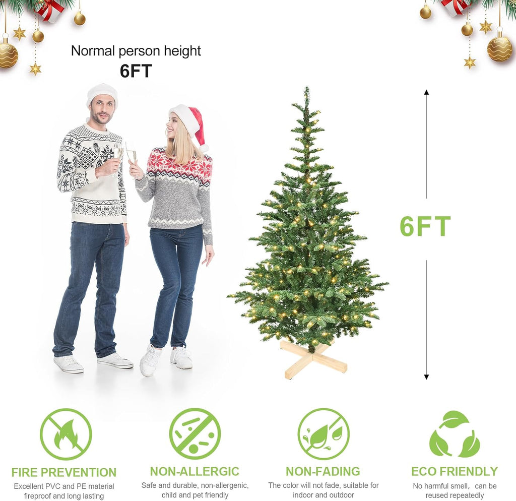 Pre-Lit Christmas Tree 500 Warm White LED Lights Green