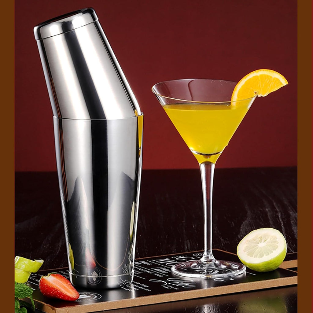 Cocktail Shaker Set Bartender Kit, Boston Drink Shaker with Strainer Bartending Martini Shaker Tin with 18oz & - Set of 12