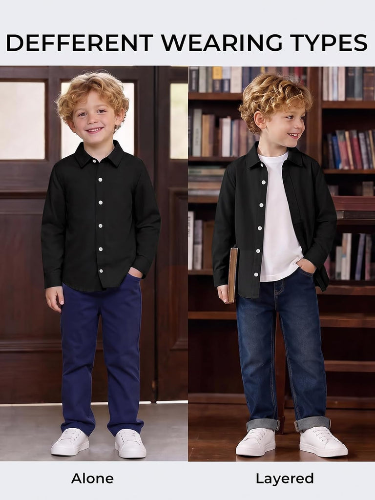 Toddler Baby Boy Long Sleeve Button Down Dress Shirts 9M