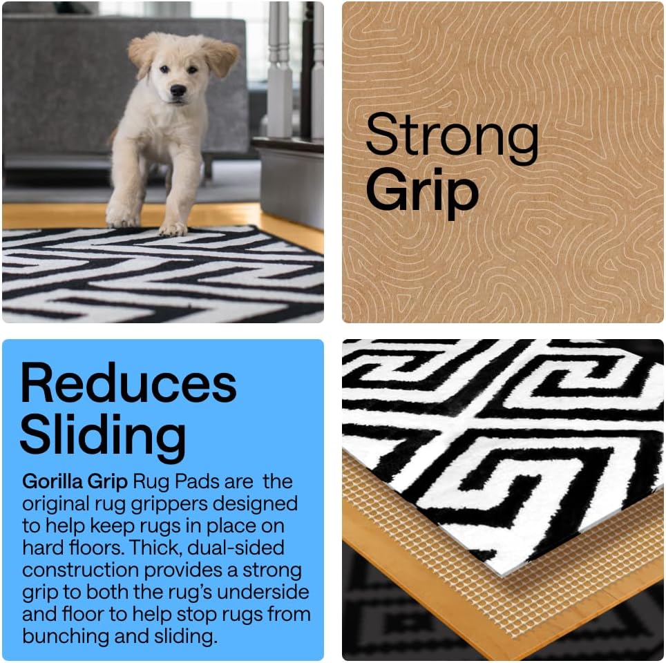Slip Resistant Rug Pads for Hardwood Floor 2x10 Cream - Set of 20