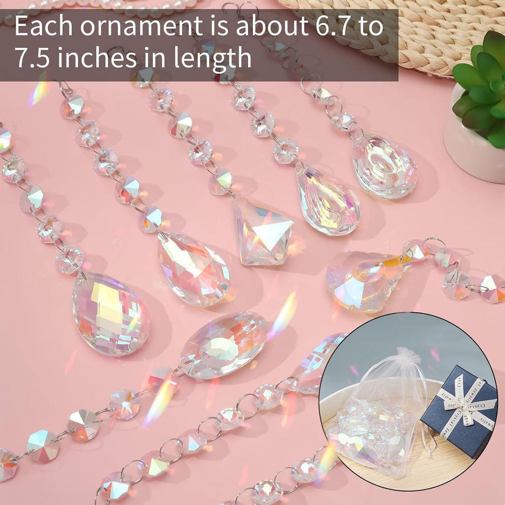 Crystal Sun Catcher, 9 Pack Hanging Ornament Crystals Balls Prism Rainbow Maker for Home, Office, Garden Decoration