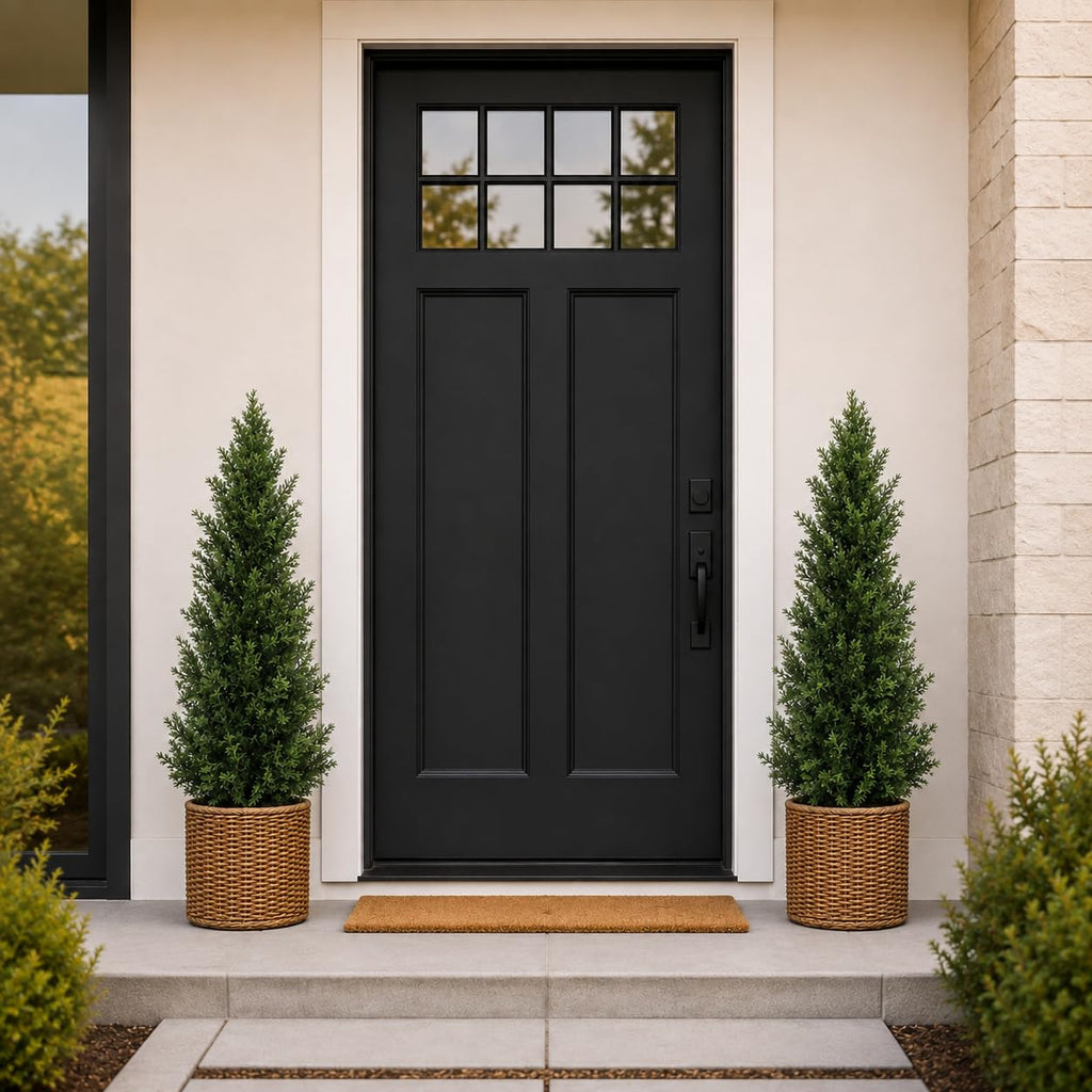 3 Feet Pre-Potted Evergreen Outdoor Artificial Cedar Tree for Front Porch Decor, Outdoor Entryway Decor Fake Tree
