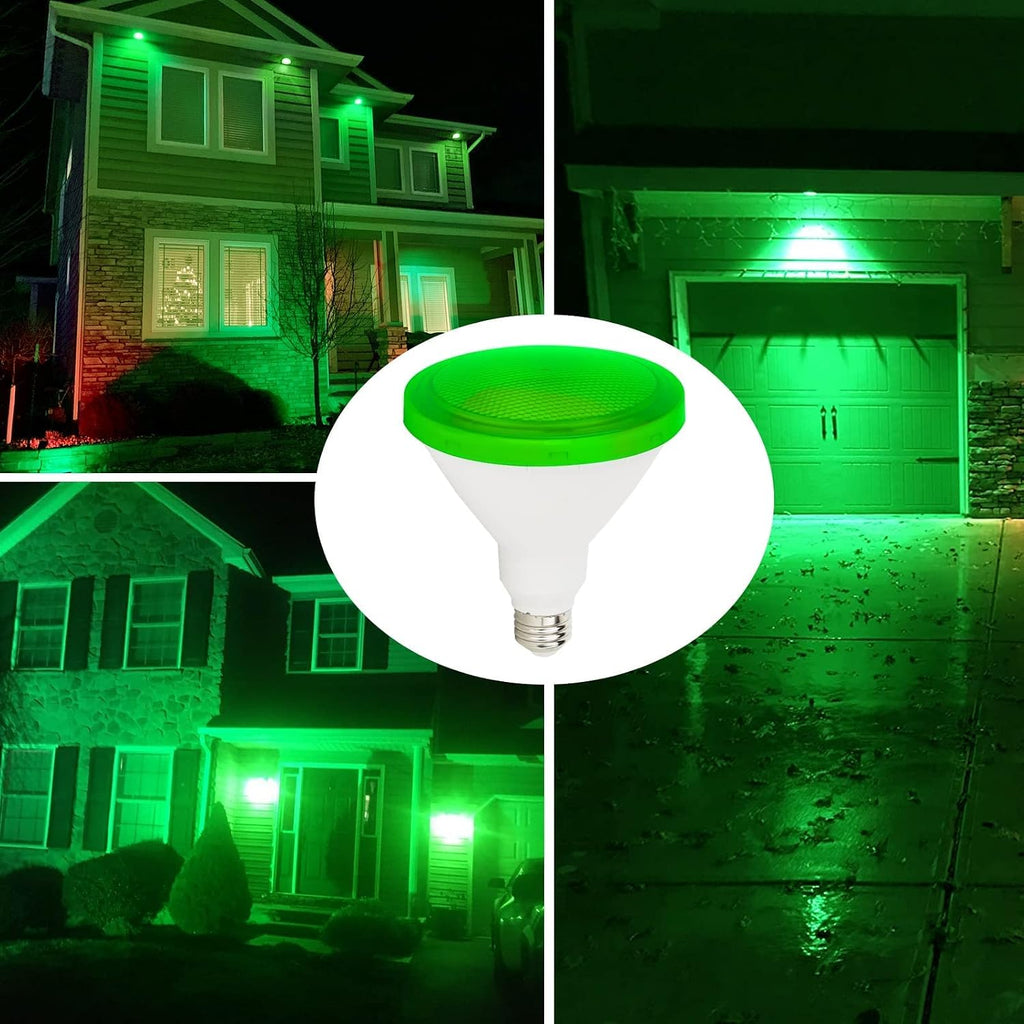 Green Colored Flood Light Bulbs - 15W(100W Equivalent), E26 Base