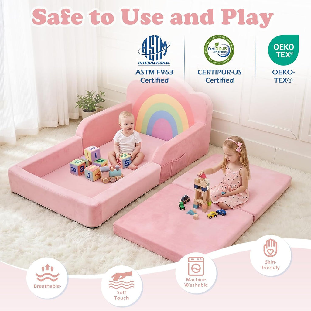 Toddler Floor Bed, Soft Foam Toddler Bed and Kids Bed, No Assembly Required