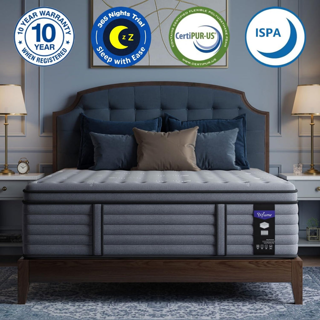 (Luxury Hotel) 12 Inch Hybrid California King Size Mattress, Firm Feel | (2026 Upgraded) Reinforced Edge Support