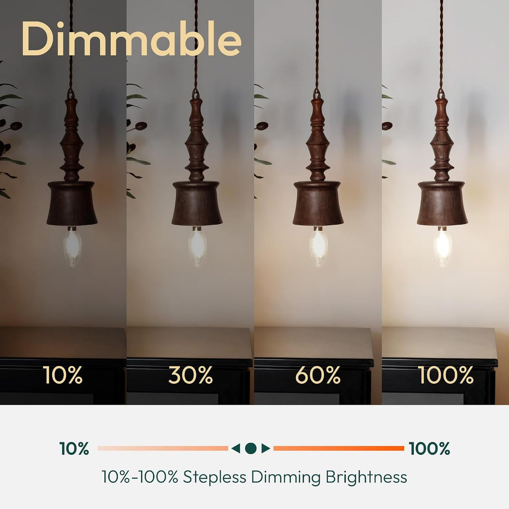 6 Pack Chandelier Light Bulbs 100 Watt Equivalent, 800LM Bright Dimmable LED Light Bulb, E12 Base, 5000K Daylight