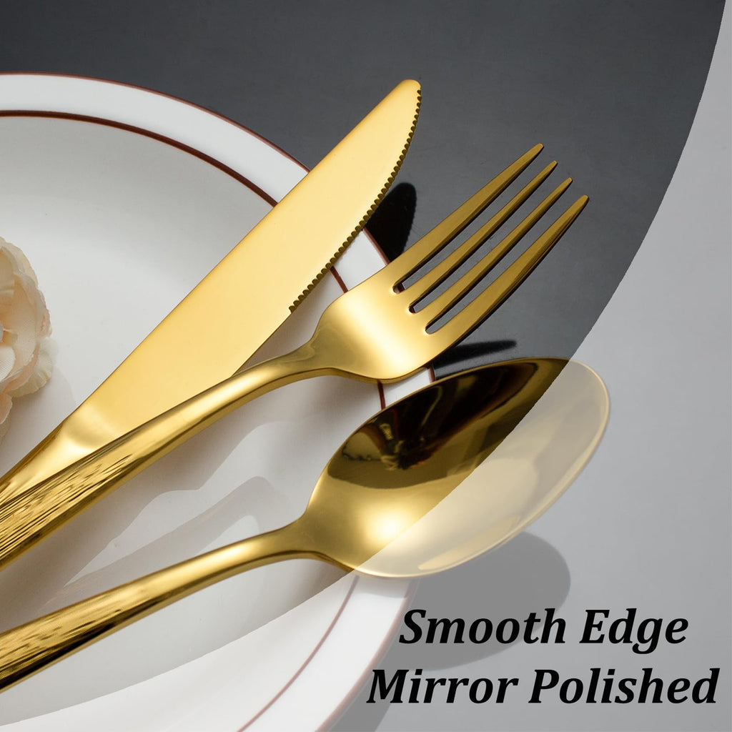 40-Piece Gold Silverware Set for 8