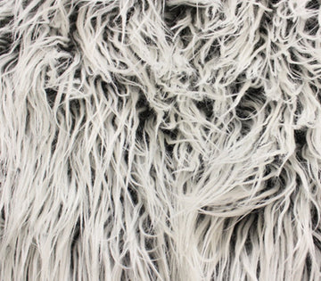 Faux Fur Fabric Long Pile Ultra Mongolian 2 Tone Grey / 64" Wide/Sold by the Yard